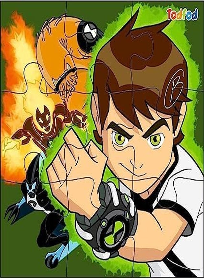TodFod Wooden Jigsaw Puzzles Toy for Kids & Children 54 Pieces 6 in 1 Jigsaw Puzzles Educational Toy for Cognitive Development Anime Cartoon Characters Puzzle (Set of 2) (Mogli & Ben 10) - Image 4